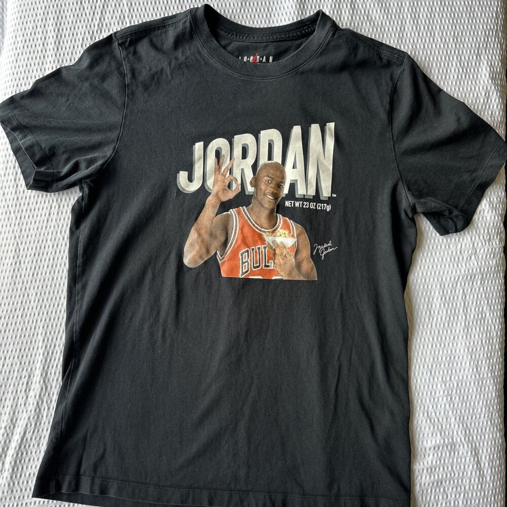 Jordan T-Shirt Men's M Black Graphic Michael Jordan Cotton DV9434-010 S228